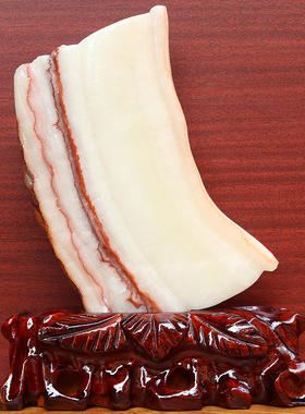 20*26*2cm1677g天然石材奇石摆件猪肉石五花肉桌面装饰雕刻石摆件