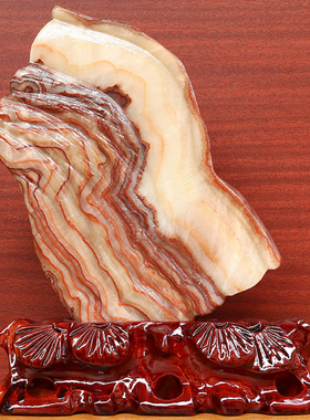 19*24*2cm1503g天然石材奇石摆件猪肉石五花肉桌面装饰雕刻石摆件