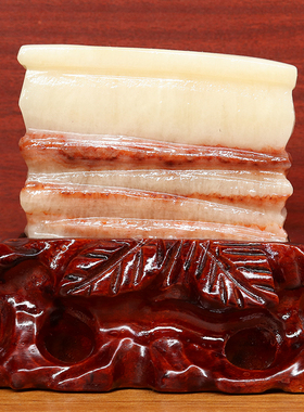 14*12*4cm1195g天然石材奇石摆件猪肉石五花肉桌面装饰雕刻石摆件