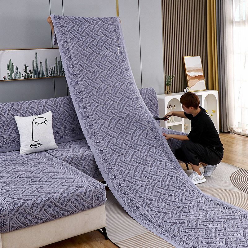 裁剪全盖沙发套罩蕾丝坐垫万能四季通用简易直排单人三人沙发盖巾,淘宝优惠券,粉丝福利购,淘宝优惠卷