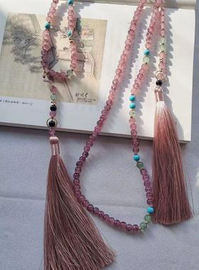 新中式斜挎链多用途背背链条锁骨项链国风旗袍汉服高档念珠配饰