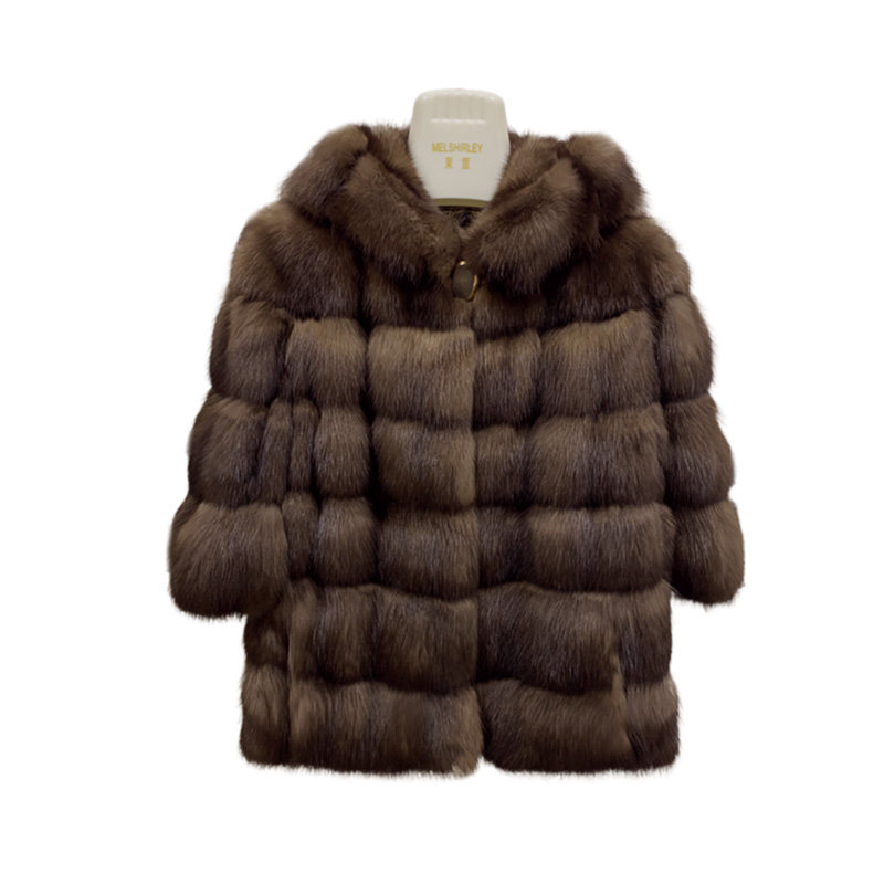 进口俄罗斯紫貂连帽短款满天星整貂水貂外套气质时尚貂皮大衣女,淘宝优惠券,粉丝福利购,淘宝优惠卷