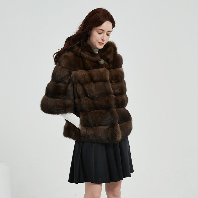 进口俄罗斯紫貂连帽短款满天星整貂水貂外套气质时尚貂皮大衣女,淘宝优惠券,粉丝福利购,淘宝优惠卷