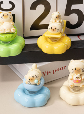 转转乐晴日小猫树脂潮玩DIY饰品
