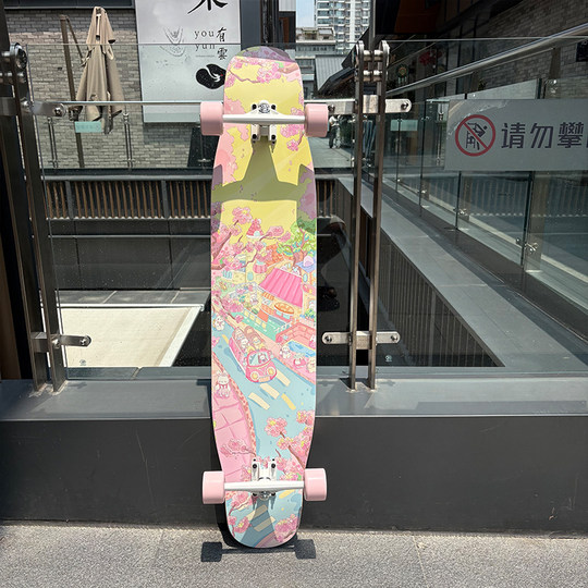XDY longboard professional board fairy tale code series girls adults and children street dance board flat flower board four-wheel skateboard