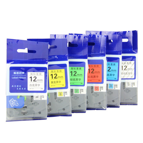 适用于兄弟标签机色带12mm 18 24 PT-E100B D210 PT-P700D200打印纸带TZE231 631pt18rzbrother标签机色带9mm - 图0