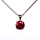 Round solitaire necklace pendant Burmese ruby pendant