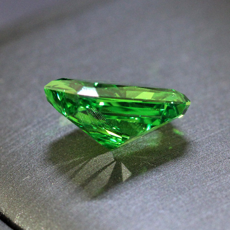 Ice cut tsavorite loose stone rectangular radiant emerald
