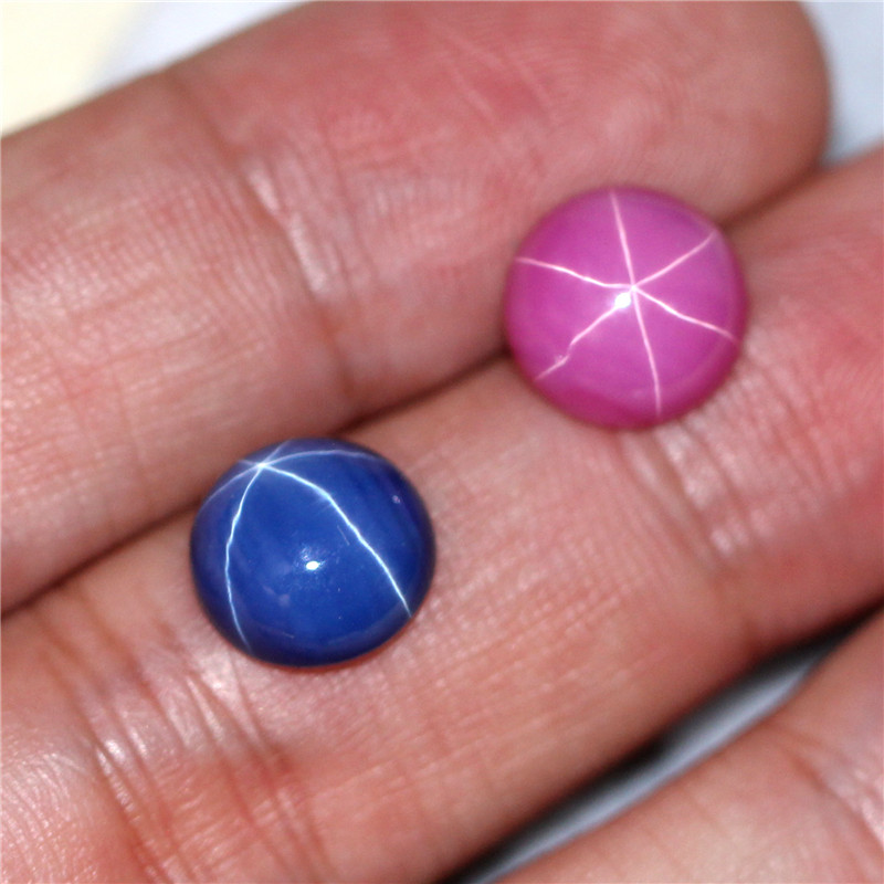 星光蓝宝石裸石斯里兰卡镶嵌戒指戒面吊坠圆形平底光面送女友复古 - 图2