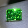 Ice cut tsavorite loose stone rectangular radiant emerald
