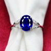 Leaf ring for women sapphire two carat tanzanite