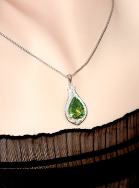 雷迪恩女沙弗莱吊坠项链925纯银