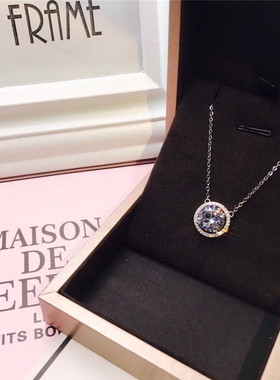 八心八箭瑞士纯银圆形钻石项链