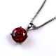 Round solitaire necklace pendant Burmese ruby pendant
