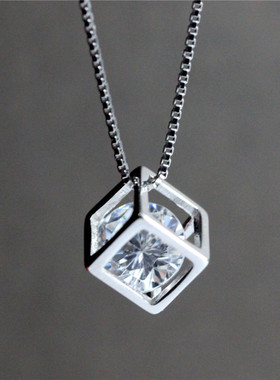 藏宝盒1克拉锆钻石新925纯银单钻