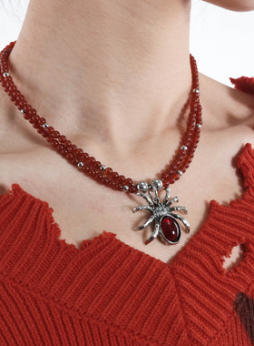 wumulle原宿双层蜘蛛哥特项链