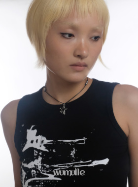 简约小众中性项链wumulle皮绳