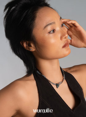 wumulle自制蓝磷灰天然晶石项链