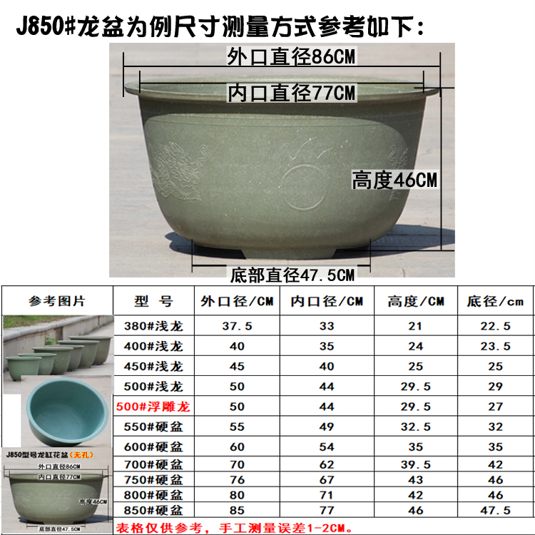 水培花盆无孔大号龙缸盆特大号睡莲碗莲荷花专用塑料盆特价包邮 - 图1