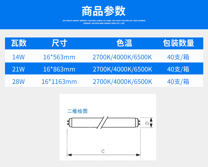 松下t5荧光灯管长条宿舍家用三基色直管14W21W28W节能日光灯电杠 - 图2