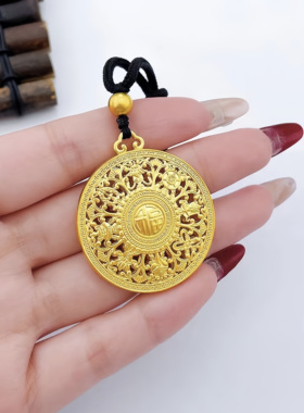 金包银八宝罗盘吊坠女不掉色