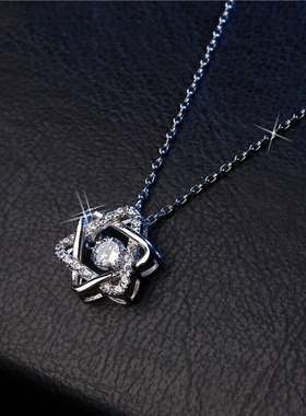 个性百搭跳动的心PT950铂金项链女韩版简约18k金锁骨链送女友礼物