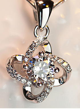 PT950铂金项链18K白金颈链百搭珠宝首饰钻石吊坠百搭新款女友礼物