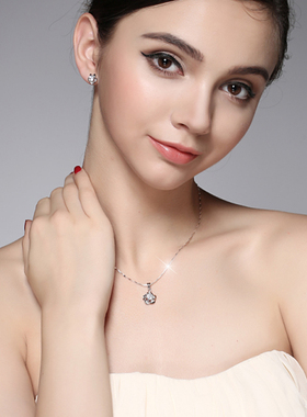 PT950钻石铂金项链女 18K白金项链铂金吊坠女友生日礼物