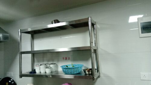 不锈钢厨房墙壁式置物架托壁挂式收纳架子上吊架调味架上墙展示架 - 图1