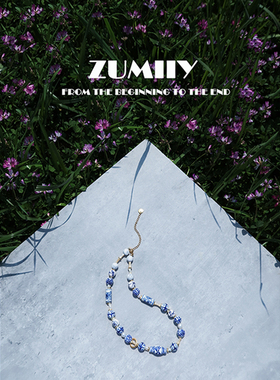 ZUMIIY//青花烟雨 青花瓷项链 新中式国风小众设计师手作男女同款