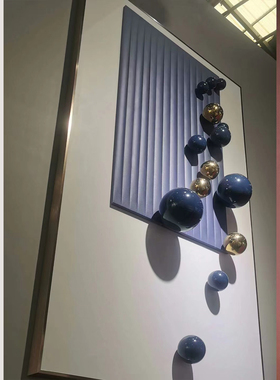 现代简约立体雕刻玄关无框白色