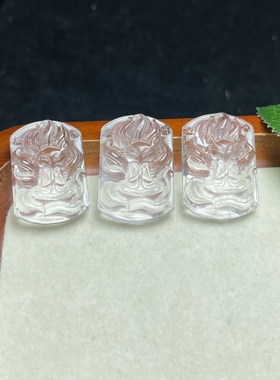 天然白水晶九尾狐吊坠手工diy手链项链胸饰毛衣链流苏车挂配饰