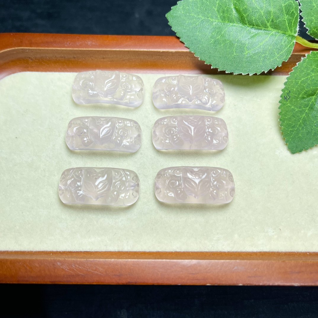 天然粉晶雕刻狐牌手工diy手链项链手牌水晶饰品配饰,淘宝优惠券,粉丝福利购,淘宝优惠卷