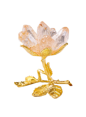 天然黄水晶簇花水晶树摆件白水晶原石单晶体手工花树工艺品摆件