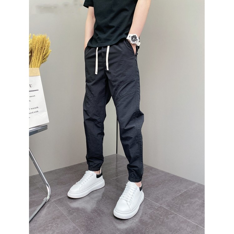 夏季薄款冰丝速干束脚裤男士痞帅潮牌休闲裤时尚工装裤宽松哈伦裤,淘宝优惠券,粉丝福利购,淘宝优惠卷