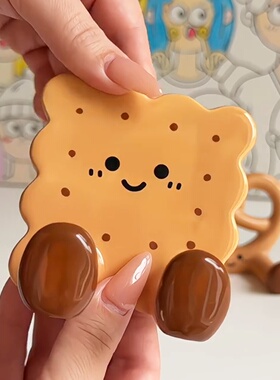 饼干手机支架学生ins风桌面陶瓷装饰品可爱治愈情绪手机通用摆件