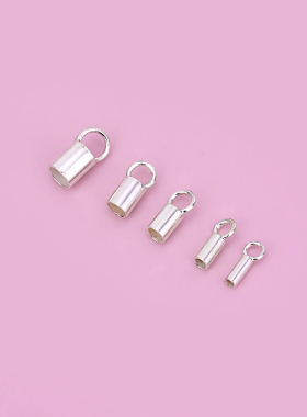 925纯银饰品皮绳扣手工DIY