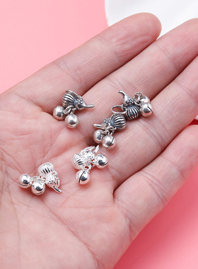 有声音 S925纯银泰银饰品配件 葫芦铃铛吊坠 手链项链DIY小挂件