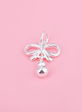 S925纯银复古蝴蝶葫芦吊坠挂件diy手工编绳编织银饰品配件材料