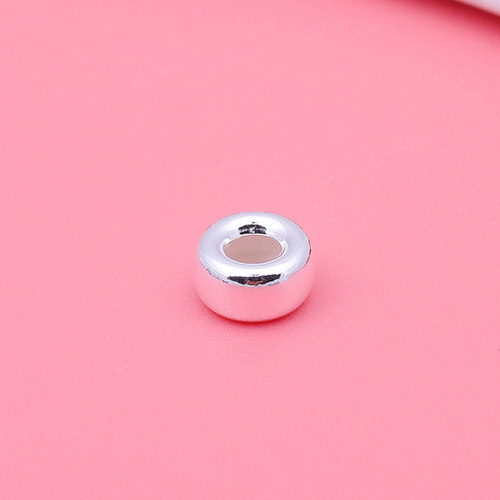 S925纯银珠子散珠 算盘扁珠 水泡珠 车轮珠 手工diy饰品串珠配件 - 图2