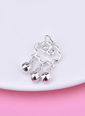 diy有声音纯银如意祥云流苏吊坠