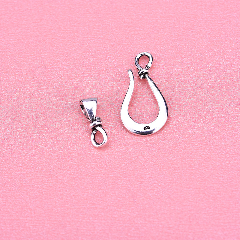 S925纯银 复古做旧 问号扣项链手链连接扣 手工编织首饰diy配件,淘宝优惠券,粉丝福利购,淘宝优惠卷