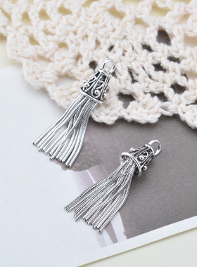 纯银diy饰品韩版流苏吊坠串珠