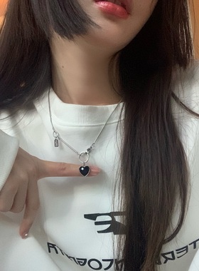 彩色爱心项链2021新款闺蜜毛衣链