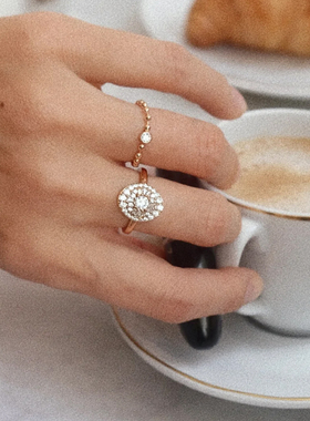 温莎珠宝轻奢钻石Halo戒指女