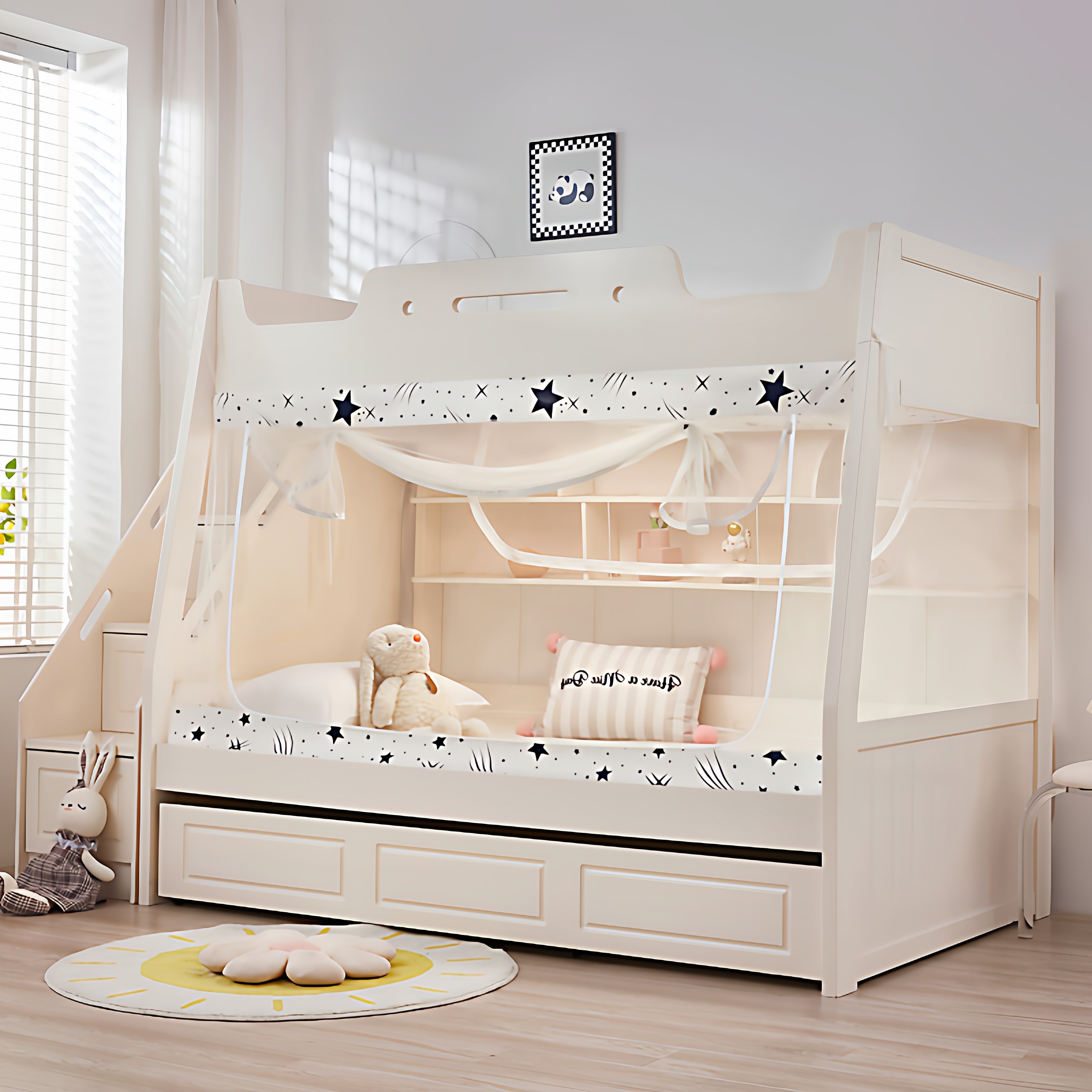 全包型1.2m防蚊儿童双层上下铺子母床1.5梯形家用高低床专用蚊帐,淘宝优惠券,粉丝福利购,淘宝优惠卷