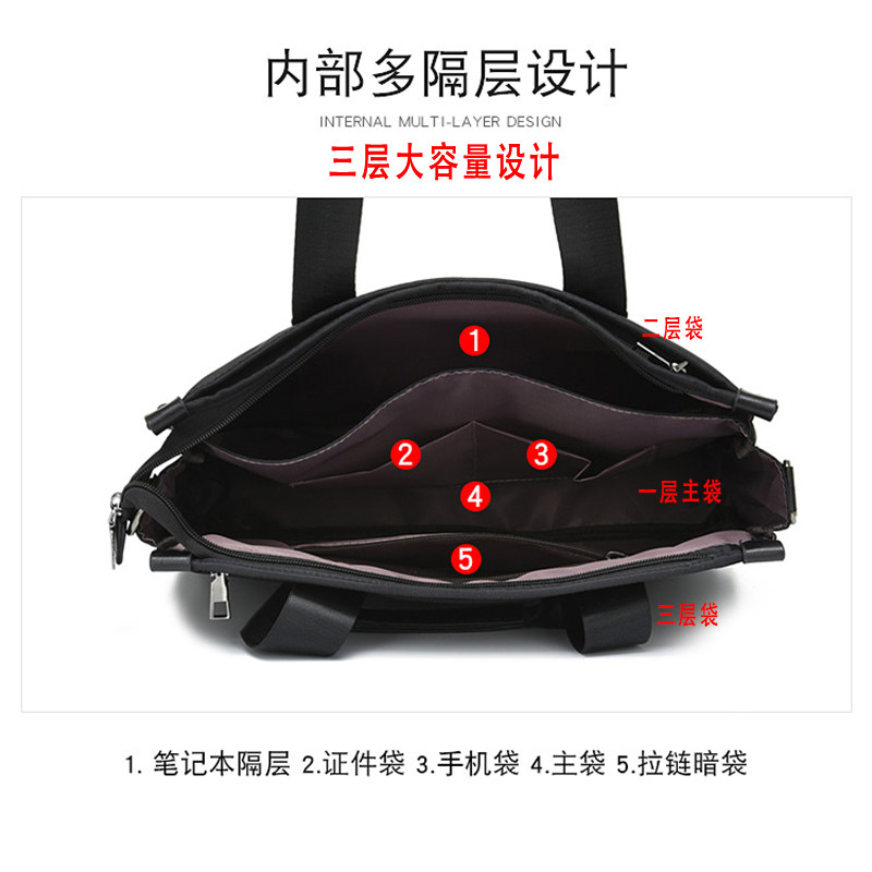 男士手提包大容量横款帆布公文包 伯莱尼男士包袋