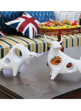 现代简约办公室北欧隔断牛工艺品