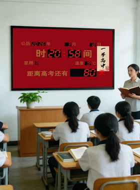 大字高考倒计时电子万年历显示屏天数中考计时牌学校教室日历挂钟