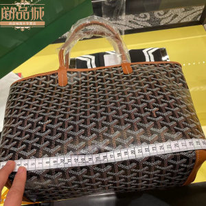 尚品城Goyard(法国)/高雅德女士经典黑棕皮质实用中号单肩手提包